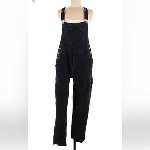 Black denim (with stretch) overalls in excellent used condition